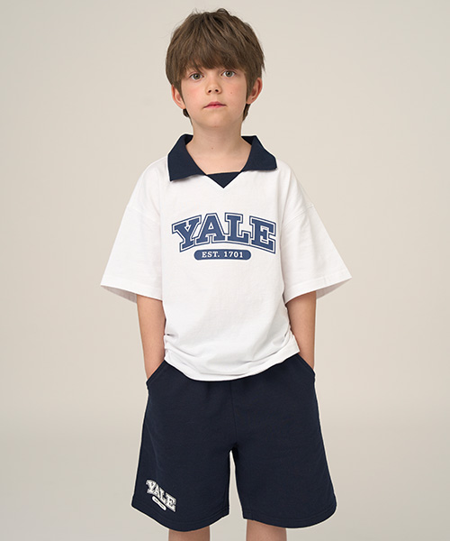 [예일키즈] 배색 카라 포인트 상하세트 A5M014_네이비 140